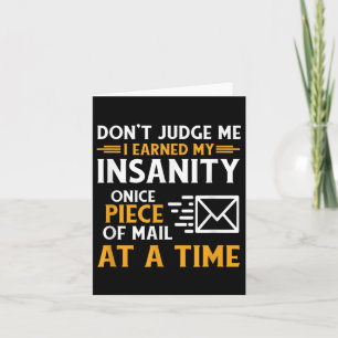 Funny Postal Worker Mail Carrier Courier Quote  Card