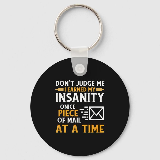 Funny Postal Worker Mail Carrier Courier Quote  Keychain (Front)
