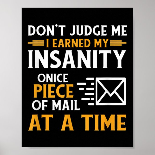 Funny Postal Worker Mail Carrier Courier Quote  Poster (Front)