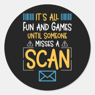 Funny Postal Worker Mailman Classic Round Sticker