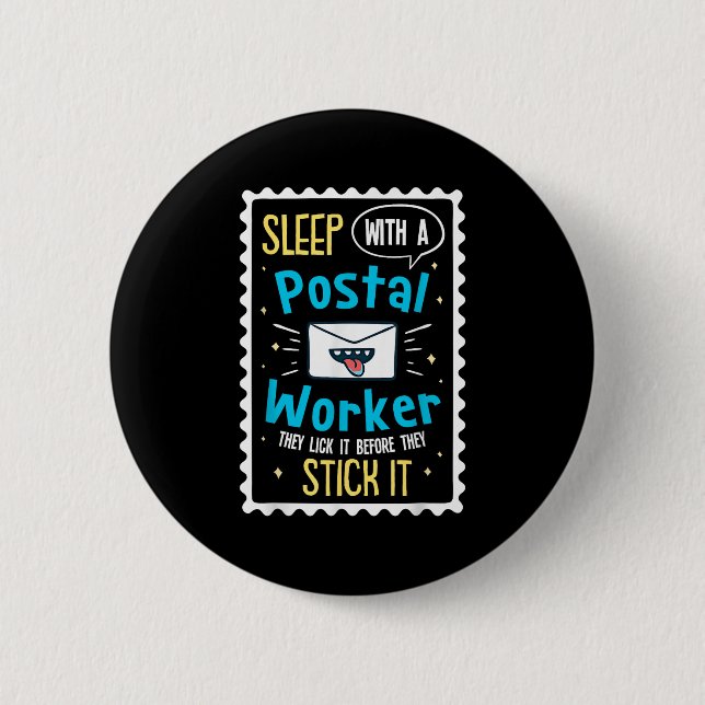 Funny Postal Worker Saying - Mailman Postman Posta Button (Front)