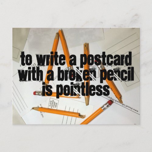 Funny Postcard Pointless Pencil Pun Postcrossing Postcard