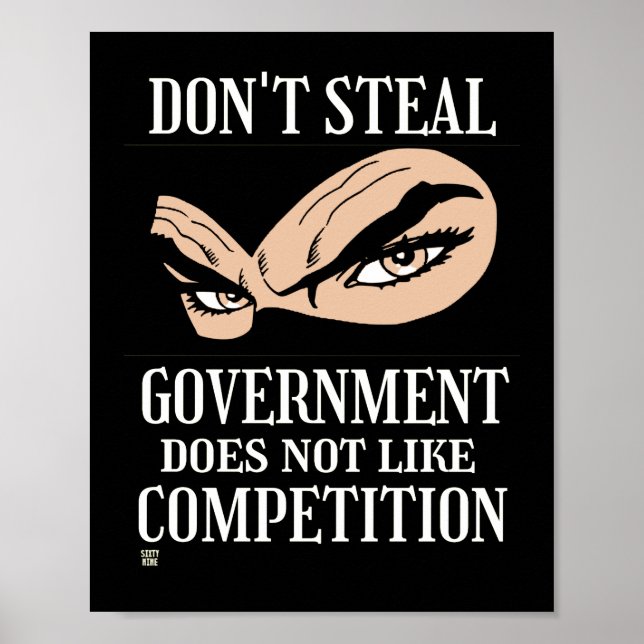 funny poster  "DON'T STEAL...1" (Front)