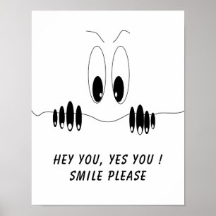 Funny Poster with Curiosity Eyes Custom Text
