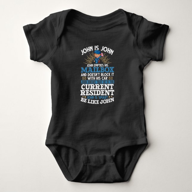 Funny Postman Mailman Postal Worker Baby Bodysuit (Front)