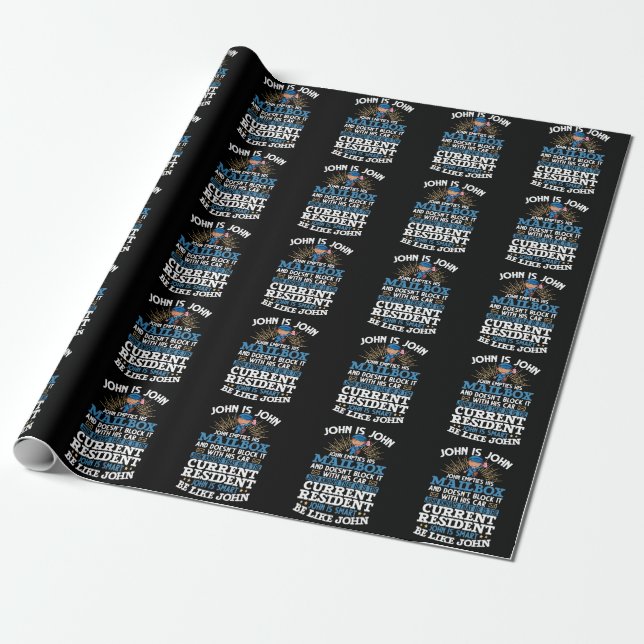 Funny Postman Mailman Postal Worker Wrapping Paper (Unrolled)