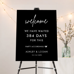 Funny Postponed Wedding Party Accordingly Black Foam Board