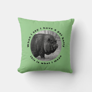 Funny pot bellied pig cushion