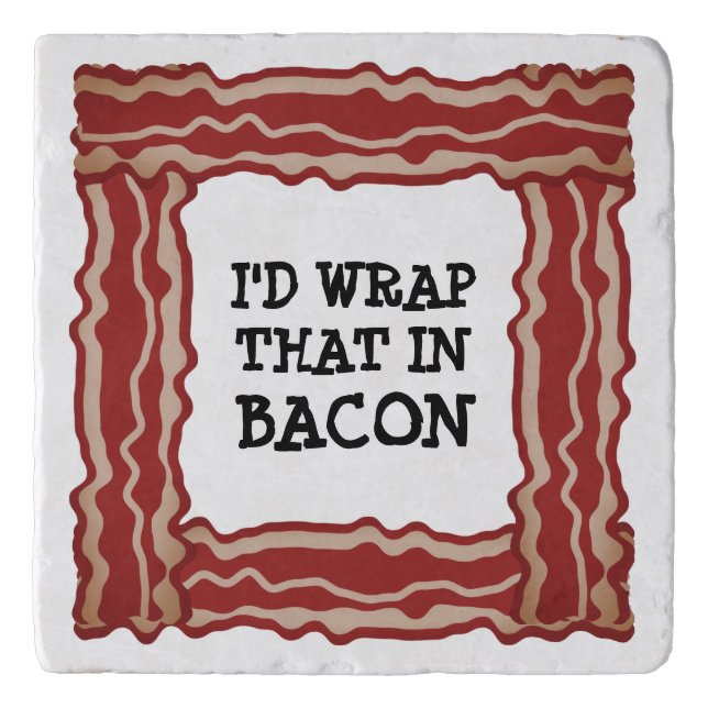 Funny pot holder custom trivet for bacon lover (Front)