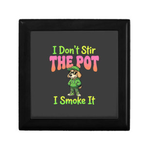 Funny Pot Smoking Dog Stoner Gift Box