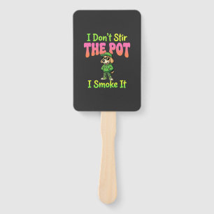 Funny Pot Smoking Dog Stoner Hand Fan