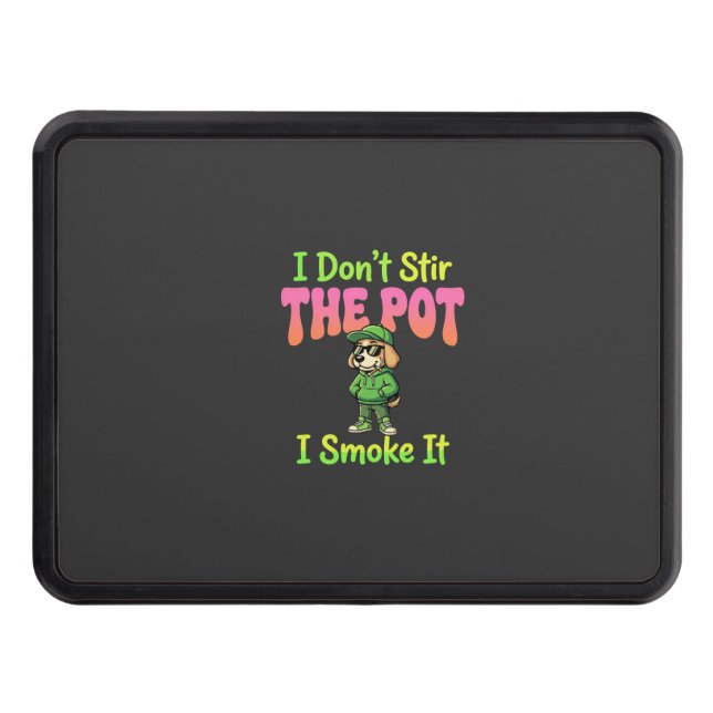 Funny Pot Smoking Dog Stoner Hitch Cover (Front)