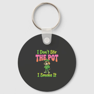 Funny Pot Smoking Dog Stoner Keychain
