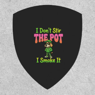 Funny Pot Smoking Dog Stoner Patch