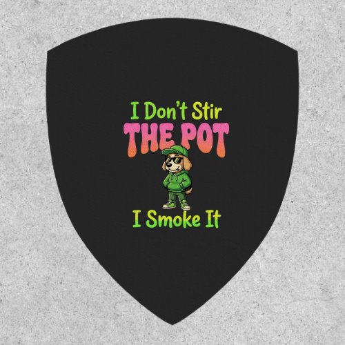 Funny Pot Smoking Dog Stoner Patch