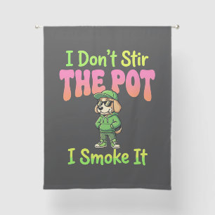 Funny Pot Smoking Dog Stoner Sheer Curtains