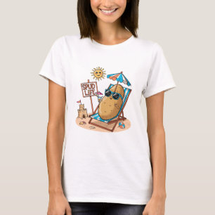 Funny Potato Beach Life Design - Spud Life Humor I T-Shirt