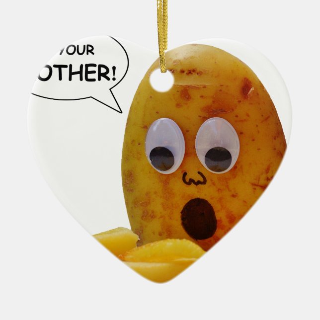 Funny  Potato Ceramic Ornament (Front)