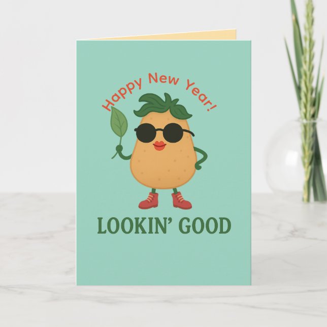 Funny Potato Greeting Card (Front)