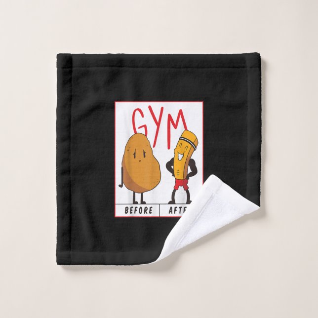 Funny Potato Gym Before After Workout Gift Fitness Wash Cloth (Wash Cloth)