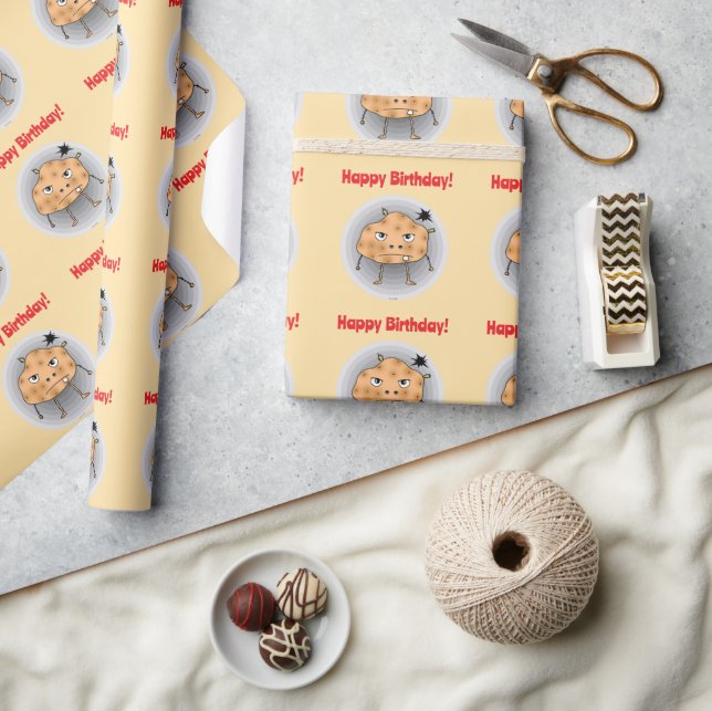Funny Potato Happy Birthday Face Wrapping Paper (Crafts)