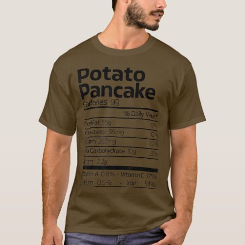 Funny Potato Pancake Nutrition Fact Christmas Hanu T_Shirt
