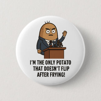 "Funny Potato Press Conference – Political Humor C Button