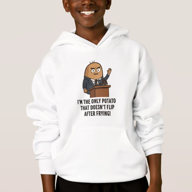 "Funny Potato Press Conference – Political Humor C Hoodie (Front)