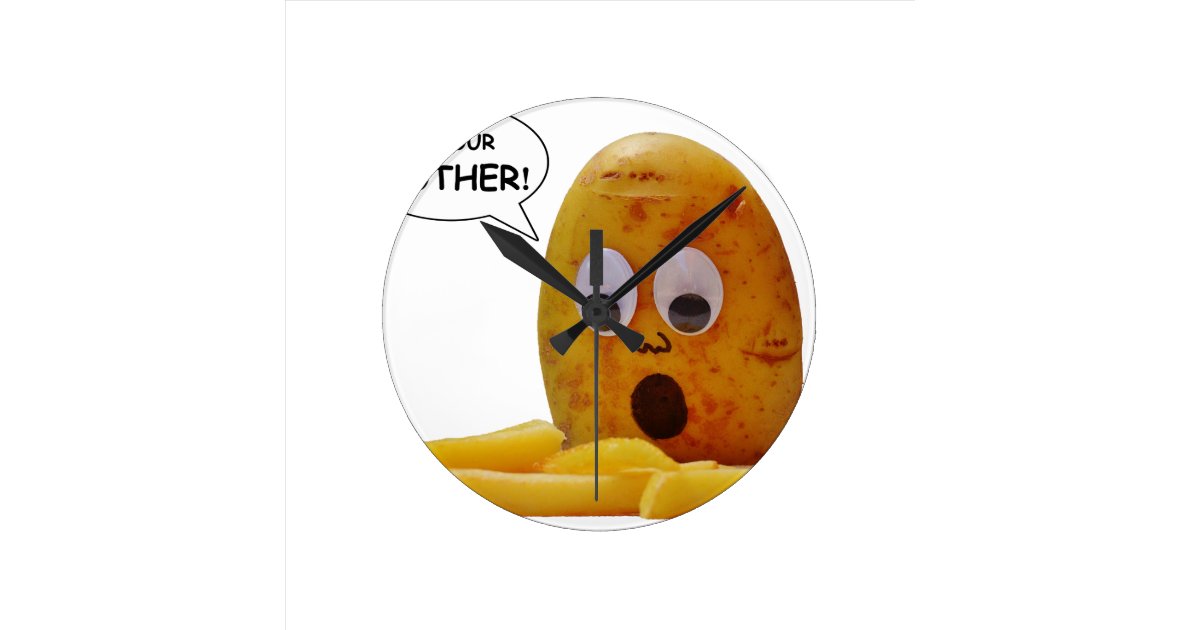 Funny Potato Round Clock