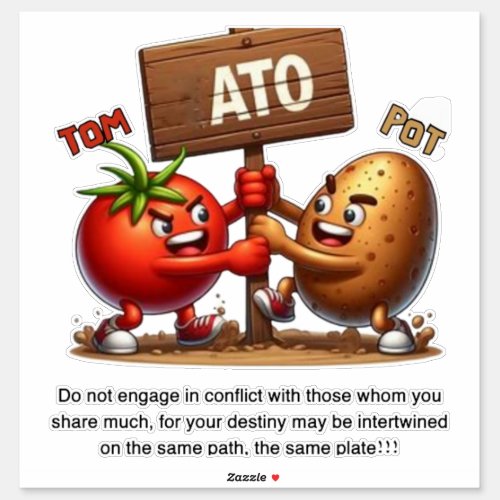 Funny potato tomato sticker
