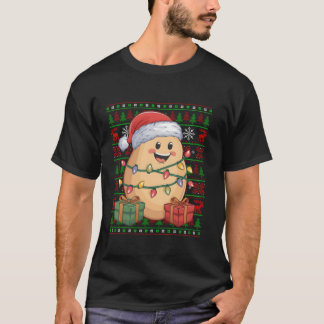 Funny Potato Xmas Lights Ugly Santa Hat Potato Chr T-Shirt