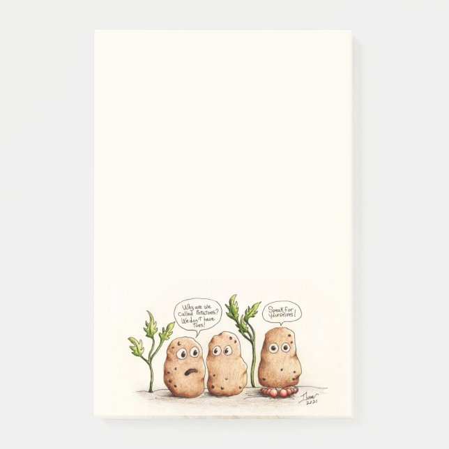 Funny Potatoe Pun Post-it Notes (Front)