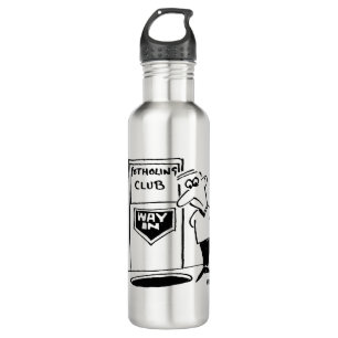 Funny Potholing Club Entrance in the Floor Cartoon Stainless Steel Water Bottle