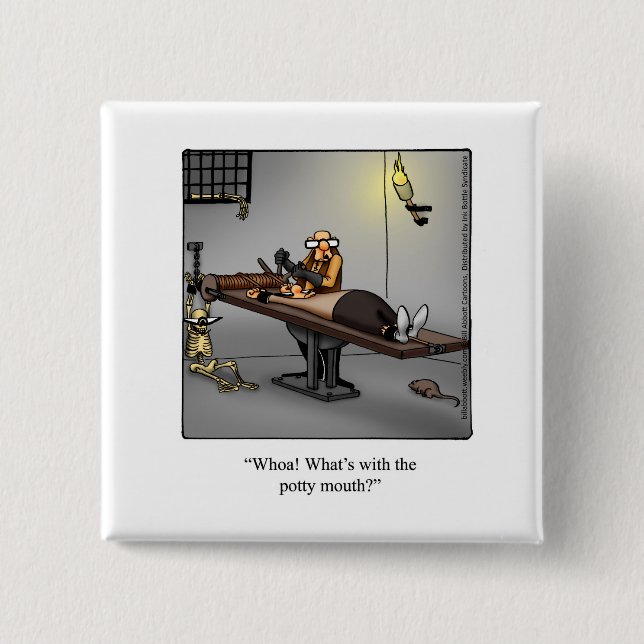Funny "Potty Mouth" Button (Front)