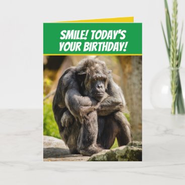 Funny Pouting Chimpanzee Like Grumpy Old Man Card