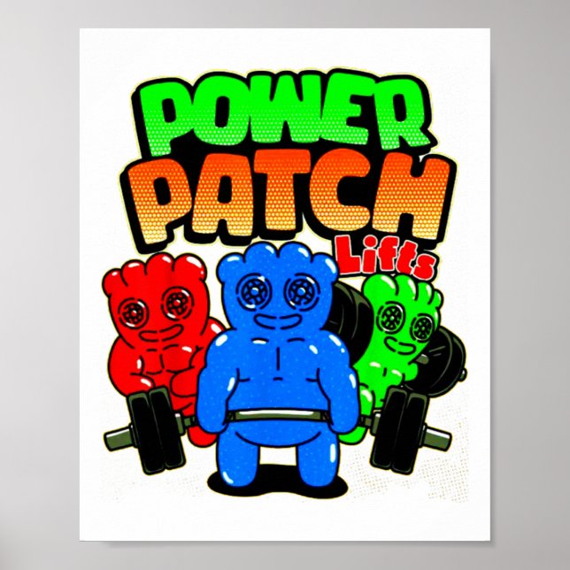 Funny Power Patch Lifts Weightlifting Bodybuilding Poster (Front)