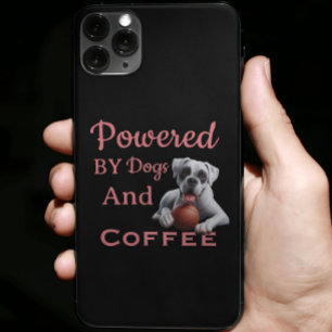 Funny Powered By Dogs & Coffee iPhone 15 Pro Max Case