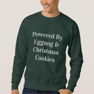 Funny Powered By Eggnog Christmas Men’s Sweater