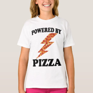 Funny Powered By Pizza Cool Pizza T-Shirt