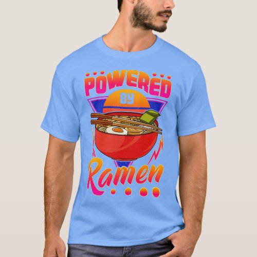 Funny Powered By Ramen Cute  Kawaii Gamer T_Shirt