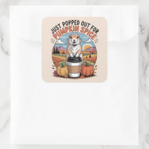 Funny Prairie Dog Fall Pumpkin Spice Humor Square Sticker