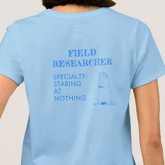 Funny Prairie Dog Field Researcher Blue Back T-Shirt