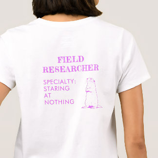Funny Prairie Dog Field Researcher Purple Back T-Shirt