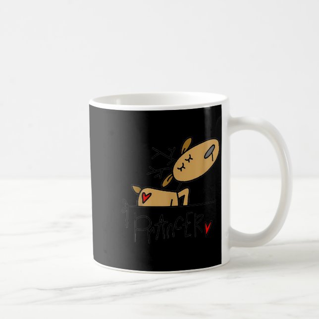 Funny Prancer Reindeer Christmas Holiday S  Coffee Mug (Right)