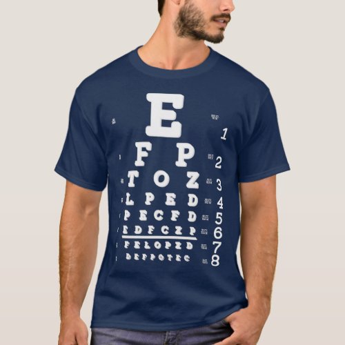 Funny Prank Blurry Eye Chart Exam T_Shirt