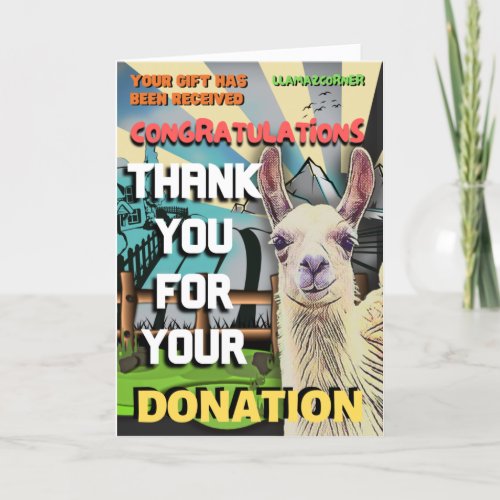 funny prank donated a llama in your name holiday card