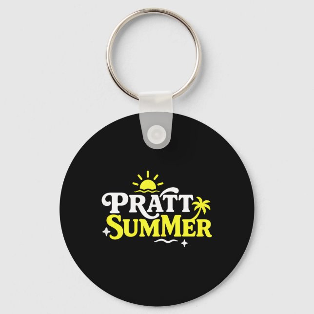 Funny Pratt Summer Graphic Design Keychain (Front)