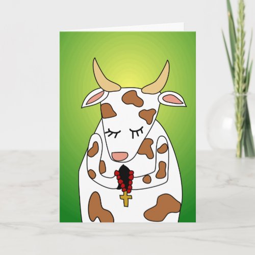 Funny Praying Holy Cow Old Age Humor Birthday Card