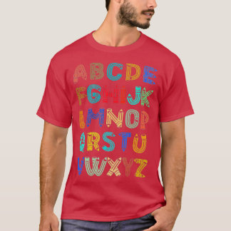 Funny Pre K Kindergarten Hi Alphabet Back To Schoo T-Shirt
