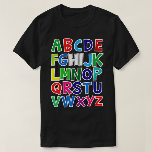 Funny Pre K Kindergarten Hi Alphabet Back To Schoo T-Shirt (Design Front)